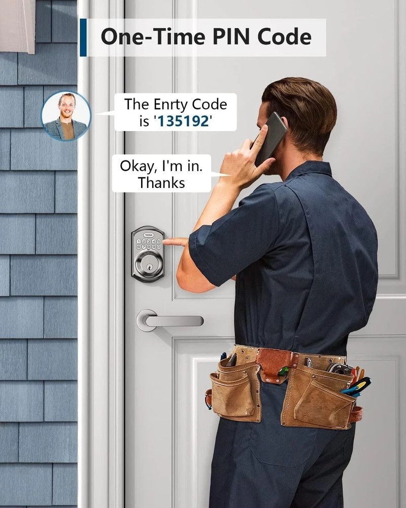 Reliable Keyless Deadbolt with 20 User Codes - Easy to Install, Modern Security