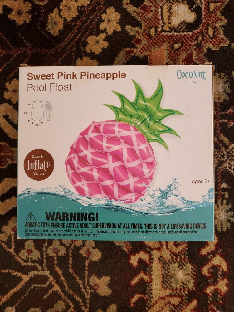 Coconut Float Sweet Pink Pineapple Pool Float Quick Inflate Valve