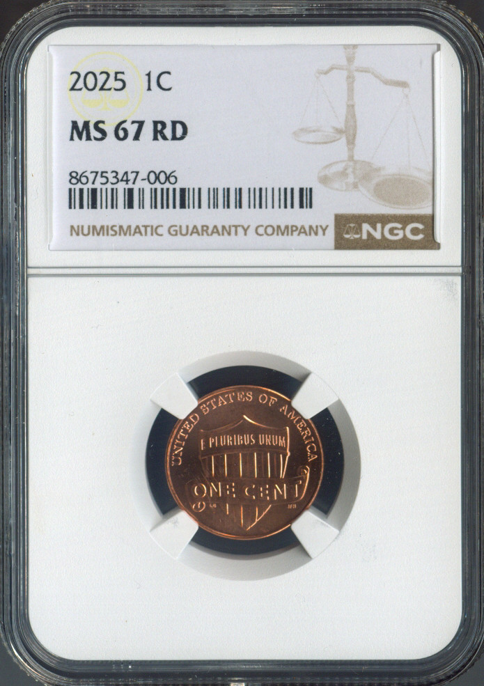 2025 Lincoln Cent NGC MS67 RD Quality