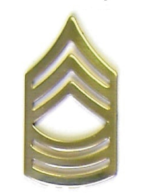 MILITARY HAT LAPEL PIN -  ARMY E8  MASTER SGT MASTER SERGEANT RANK PIN - NEW