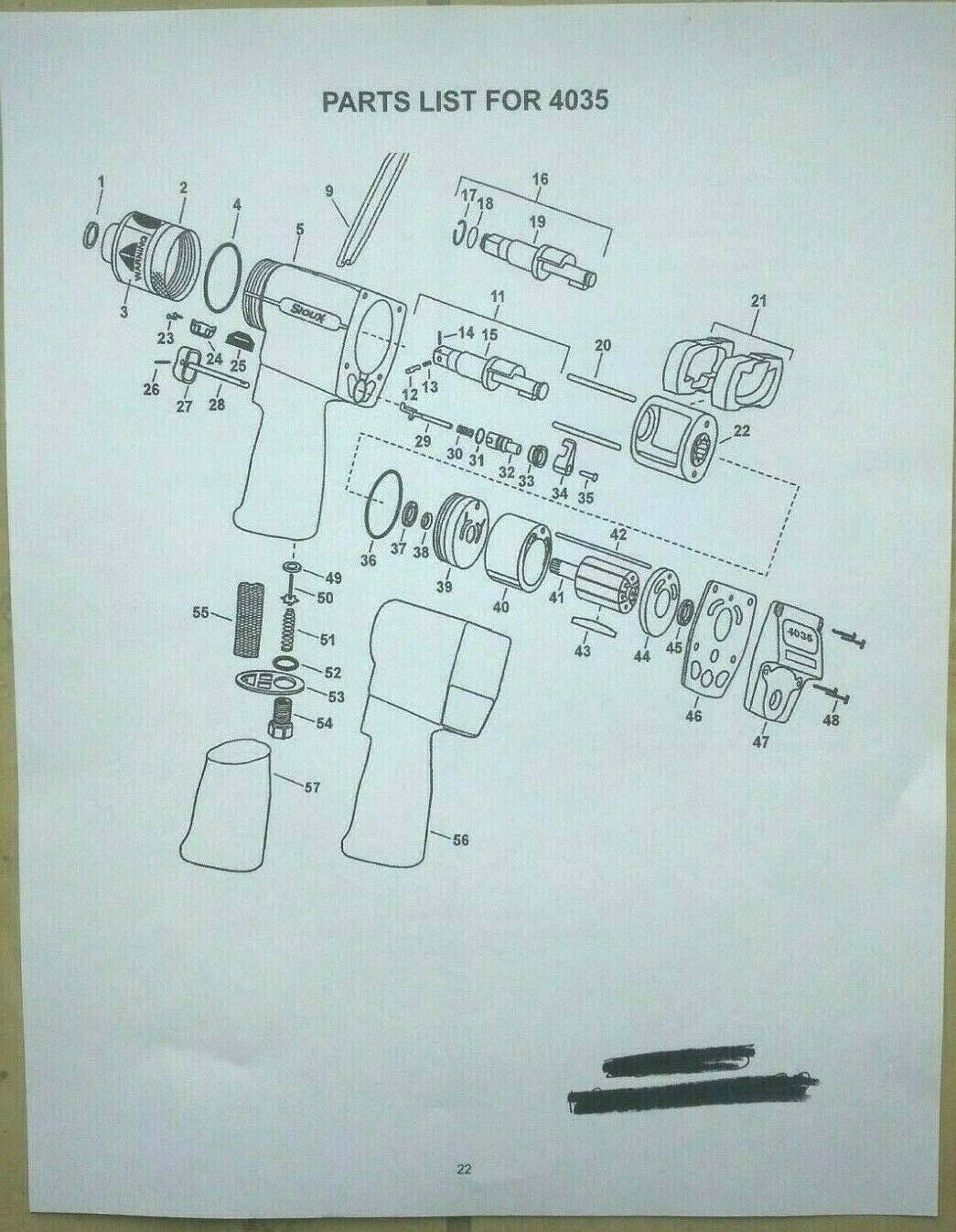 SNAP ON IM5100 TUNE UP KIT & SIOUX 4035 MODEL LOOK AT BACK COVER SAMPLE PHOTO