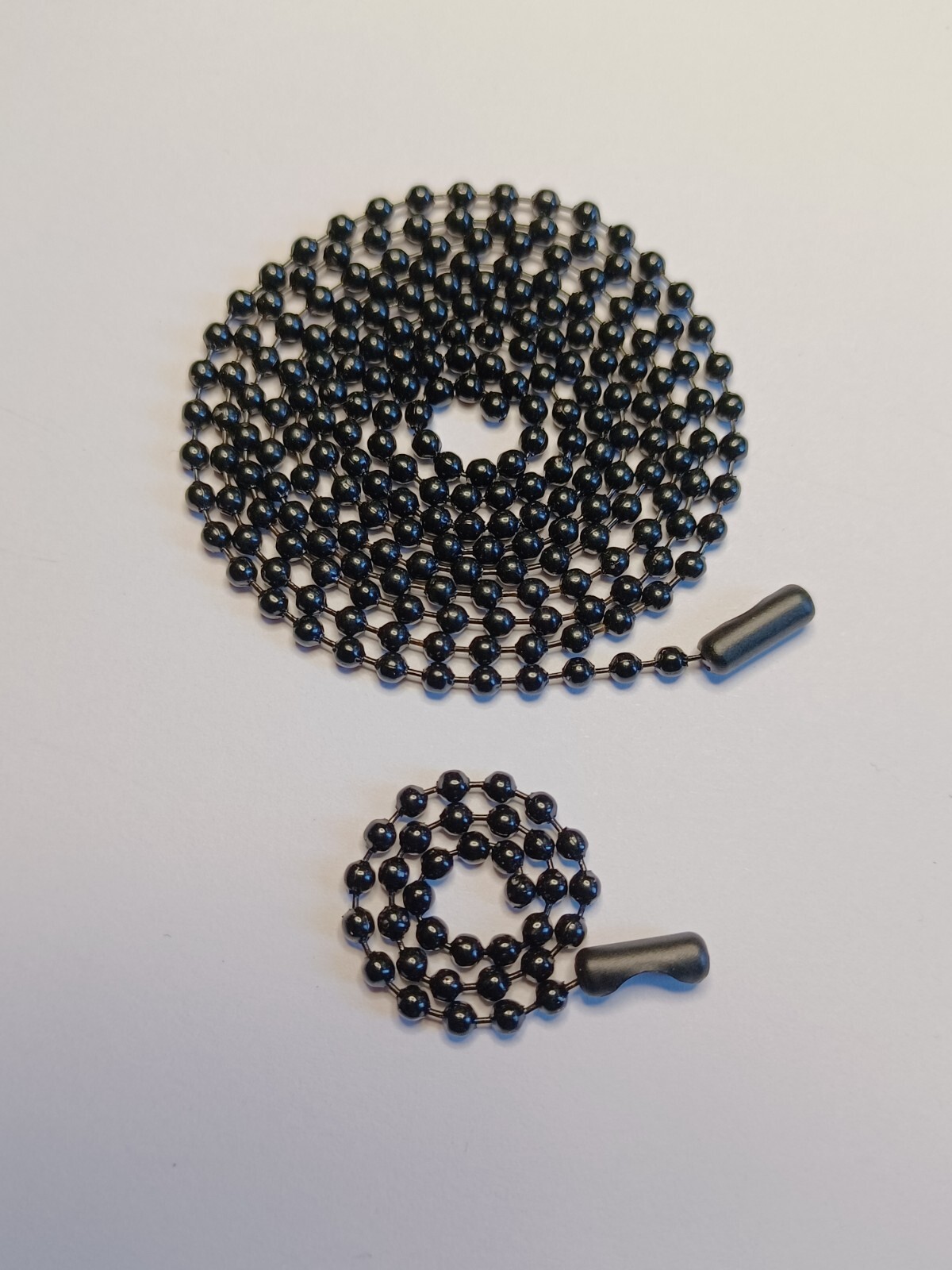 Black Military Dog Tag Chain Necklace Set 27" & 4.5"