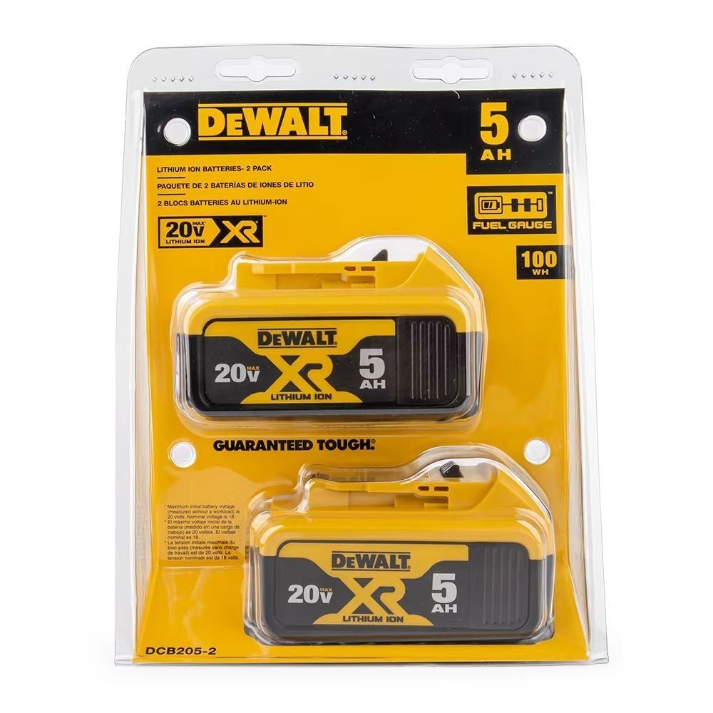 2 Pack DEWALT DCB205 20V Max XR 5.0Ah Lithium-Ion Battery New In Pack USA SELLER