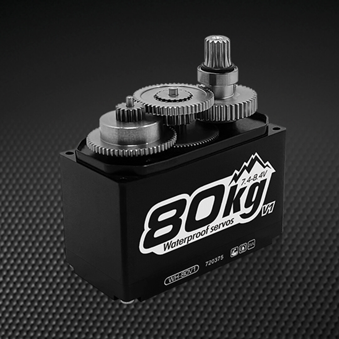 POWER HD WH-80V1 80KG High Torque 1111.0 oz / 0.16 Steel Gear 1/5th-1/6th Servo