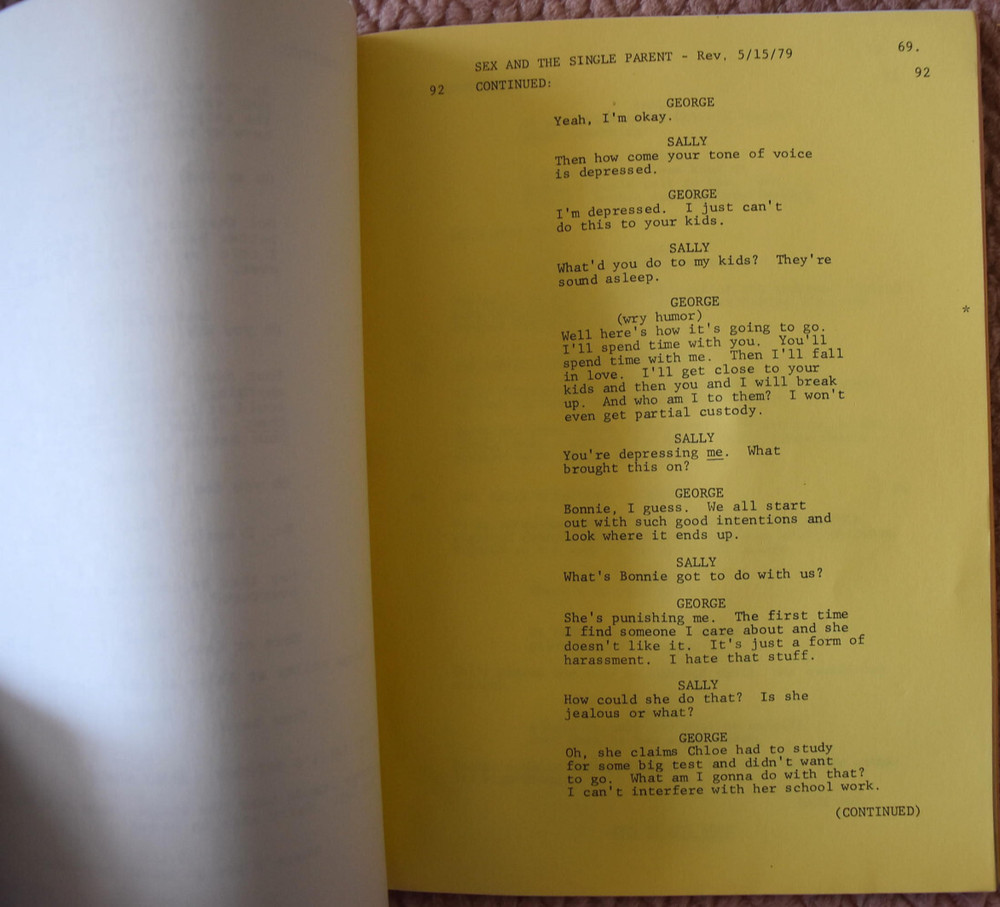1979 Sex and The Single Parent Original Script Screenplay Final Draft