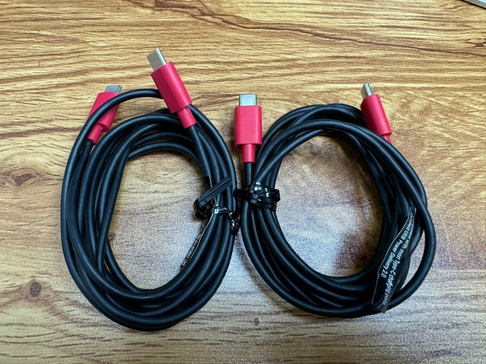 2 PACK!! Verizon 6Ft Charge and Sync Cable for USB-C Devices - Black/Red 2PACK!