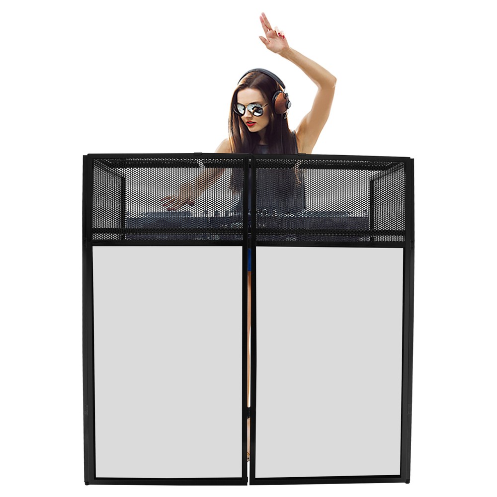 Rolling DJ Display Stand, DJ Event Booth Facade, Portable DJ Facade Booth Table