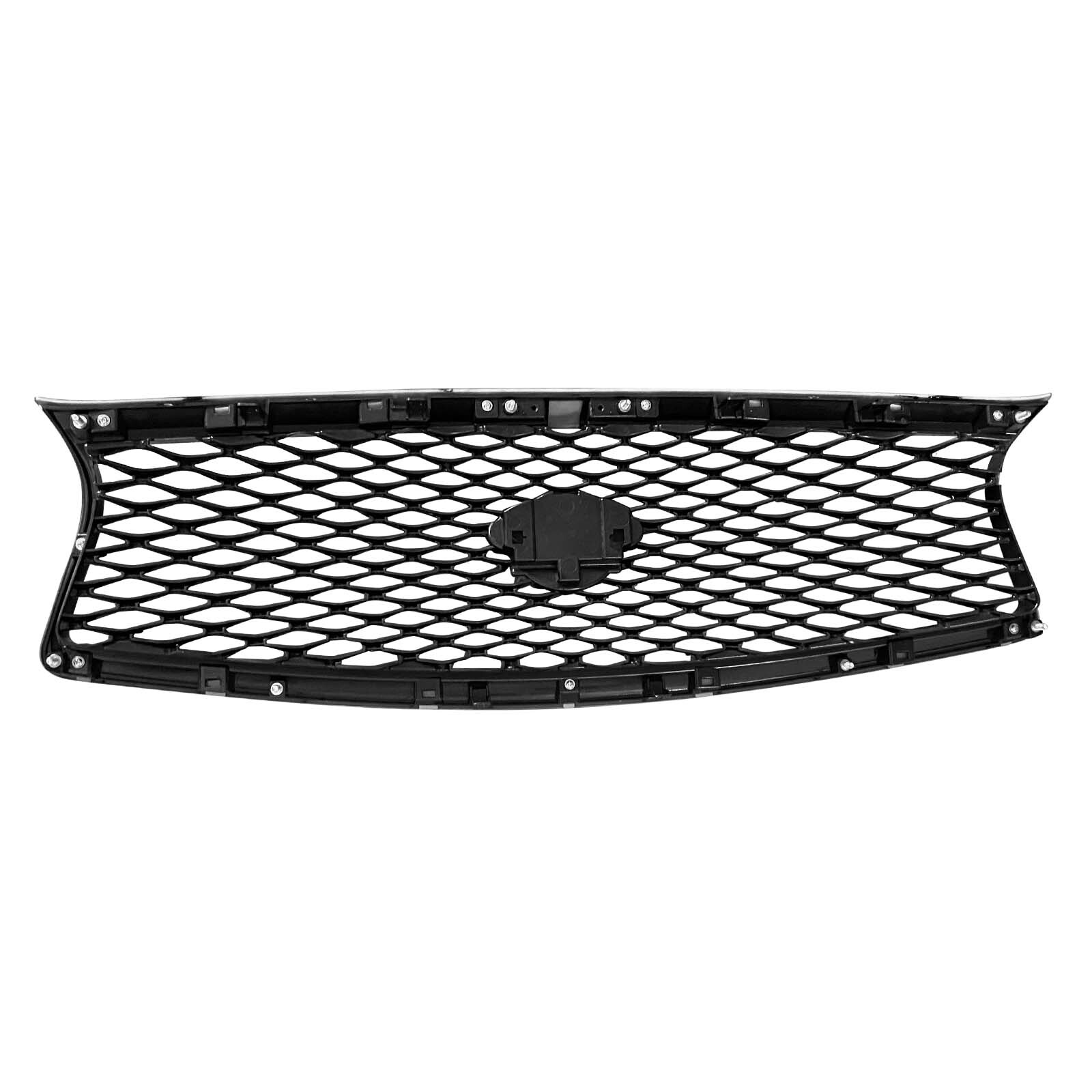 For Infiniti Q50 2014-2016 2017 Front Bumper Upper Grille Gloss Black Grill JDM