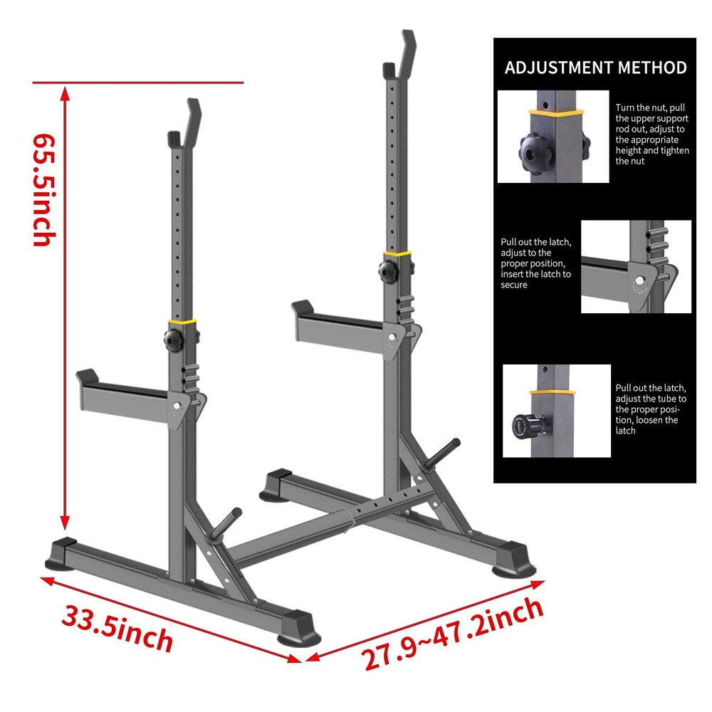 Adjustable Squat Rack,Multi-Function Barbell Rack for Weight Lifting and Home...