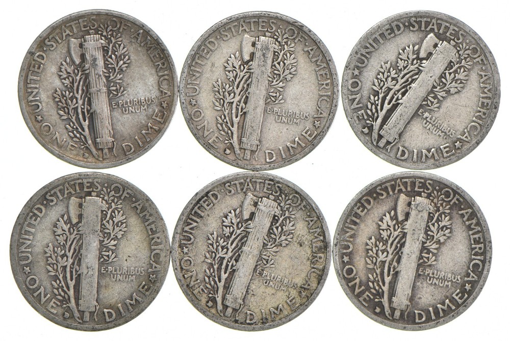 VG+ 1929-D Mercury 90% Silver Dime