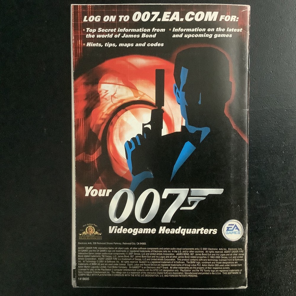007 Agent Under Fire PS2 PlayStation 2 Instruction Manual Only