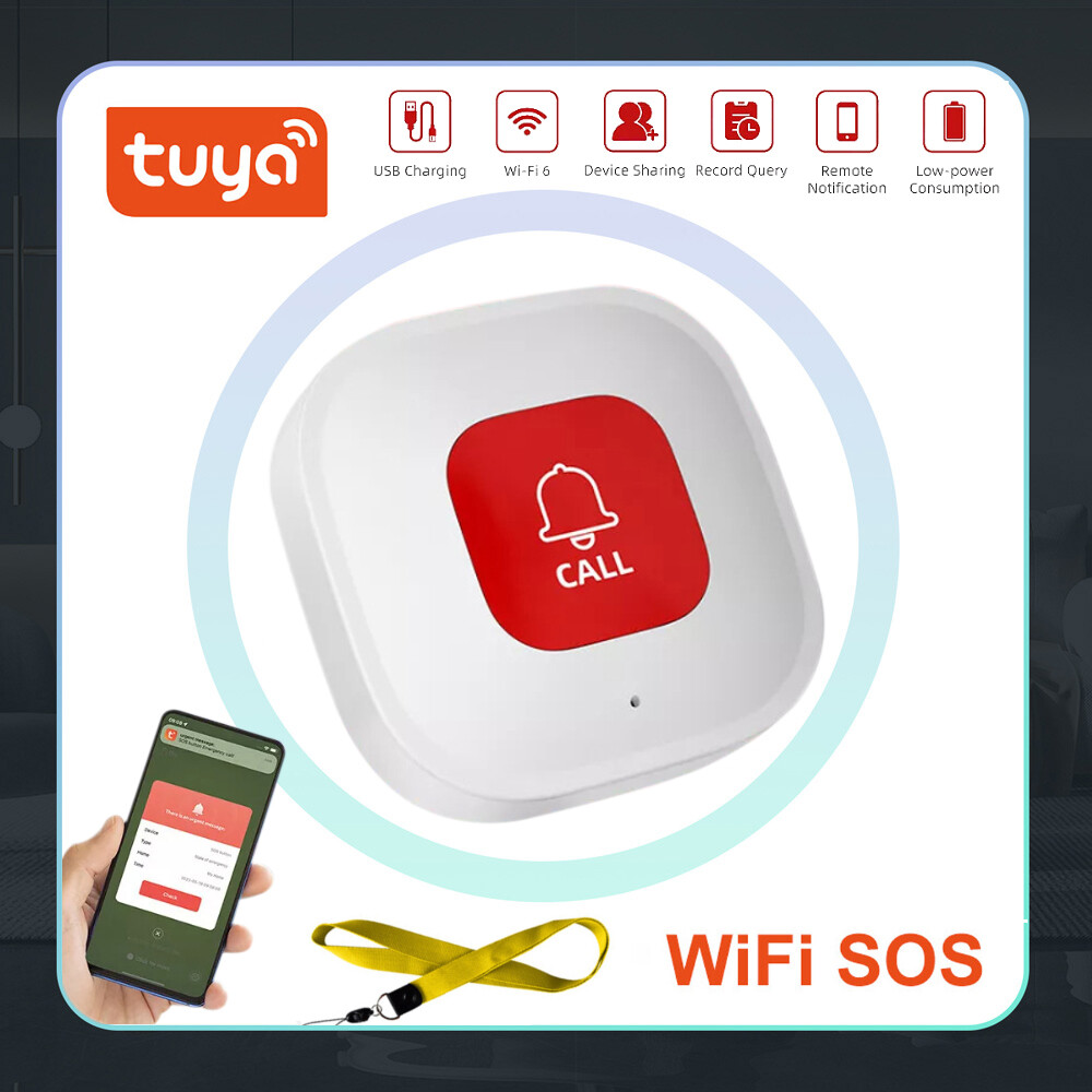 Tuya WiFi Elderly Wireless Panic Button Smart SOS Call Button Emergency Alarm US