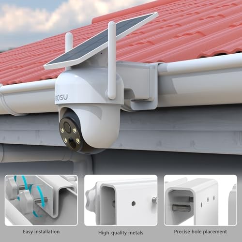 HOLACA Gutter Mount Compatible with Aosu Solar Security Camera Wireless