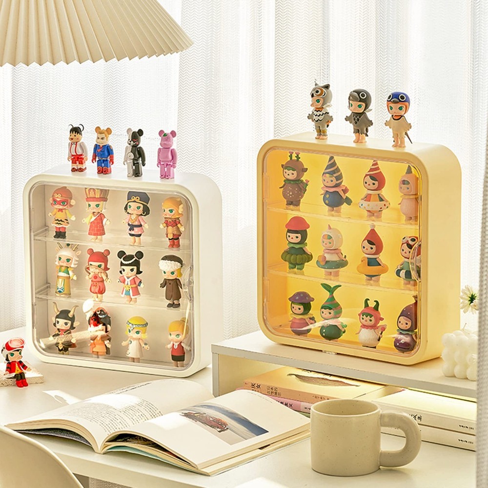 Clear Display Case for Figures,Wall-Mounted Doll Storage Box,Adjustable Displ...