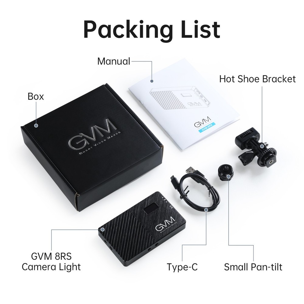 GVM 8RS RGB Full-Color LED On-Camera Light