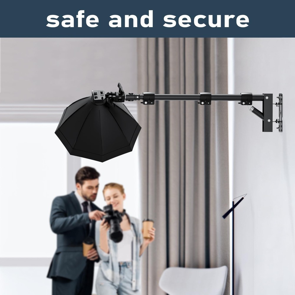 Ring Light Mount - Wall Mount Triangle Boom Arm.43inch/110cm
