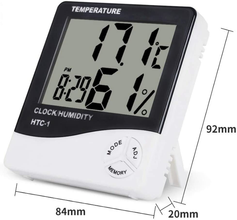 Thermometer Indoor Digital LCD Hygrometer Temperature Humidity Meter Alarm Clock