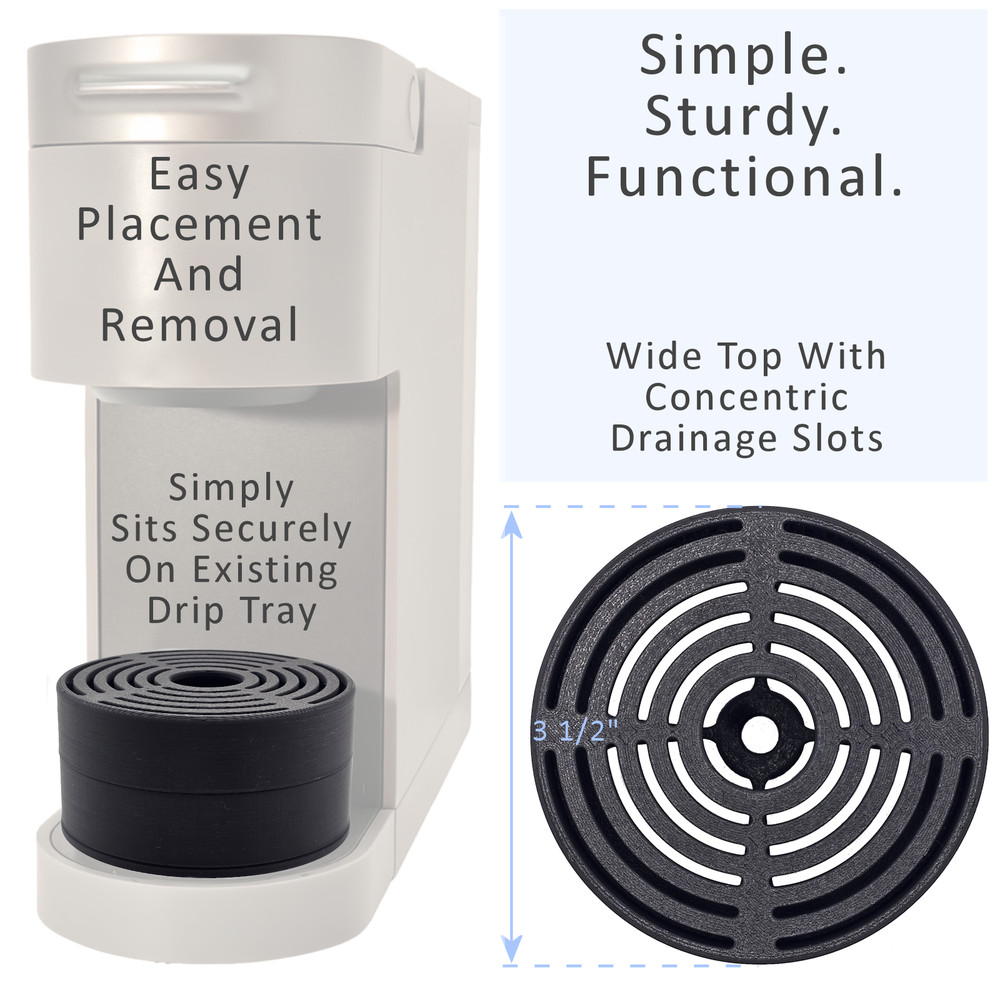 Elevate Anti-Splash Adjustable Cup Stand Accessory for K-Cup Coffee Makers White