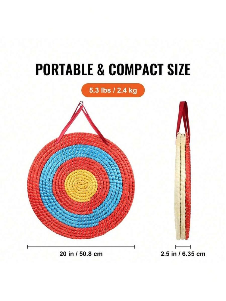 Straw Archery Target, 20-inch Target, Traditional Solid Round Archery Target