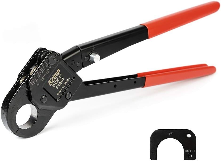 Angle Head 1" PEX Pipe Crimping Tool Single Crimper W/ Foldable Handle Tool New