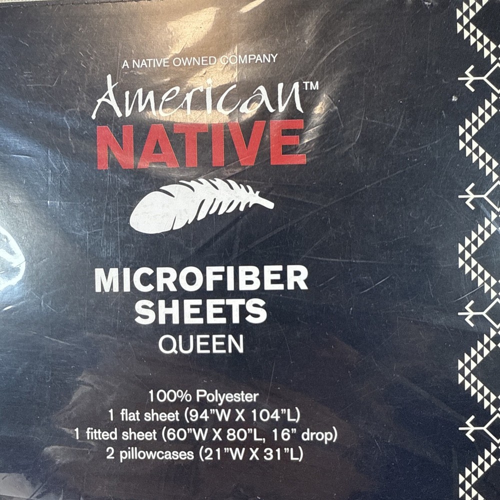 NEW SEALED AMERICAN NATIVE Microfiber Sheets Queen 1 Flat-1 Fitted 2 Pillowcases