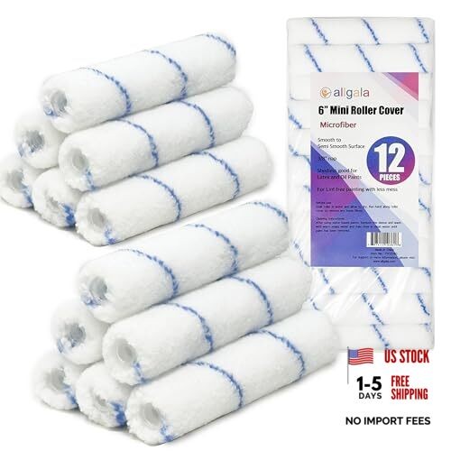 Mini Paint Roller 6" Mini 3/8" Nap Shedless Microfiber 6" Micro (Pack of 12)