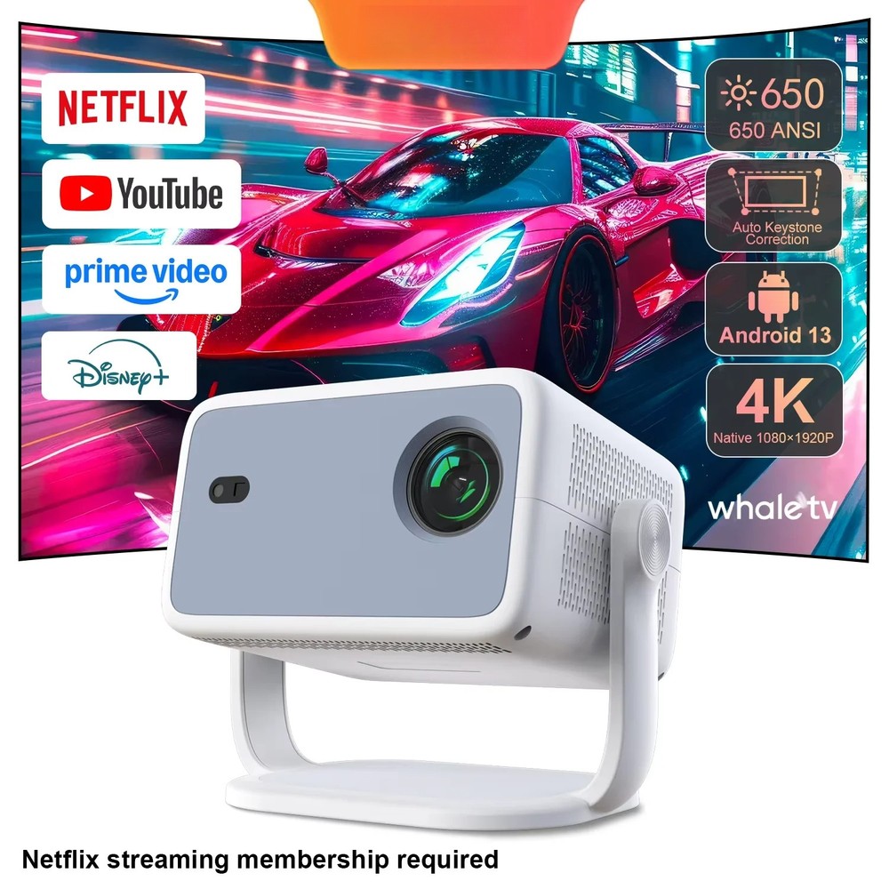 Beam Projector 1080P4K Full HD BT Android13 Projector Auto Focus Portable Cinema