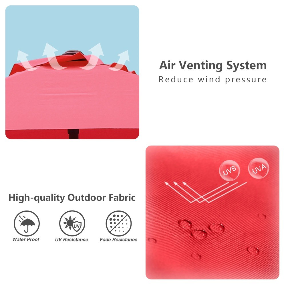 7.5ft Patio Umbrella with Crank Handle Outdoor Market Umbrella