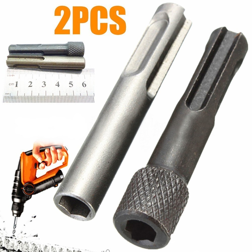 2X 1/4" Socket Driver Screwdriver Drill Bit Hex Shank Chuck Adaptor Set