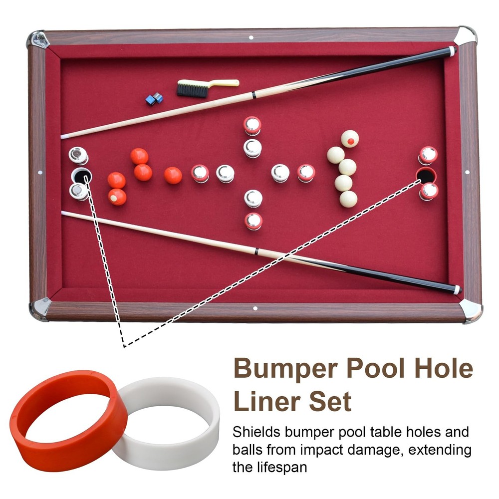 Hole Liners for Bumper Pool Table Plastic Bumper Table Hole Rings Bumper Pool...