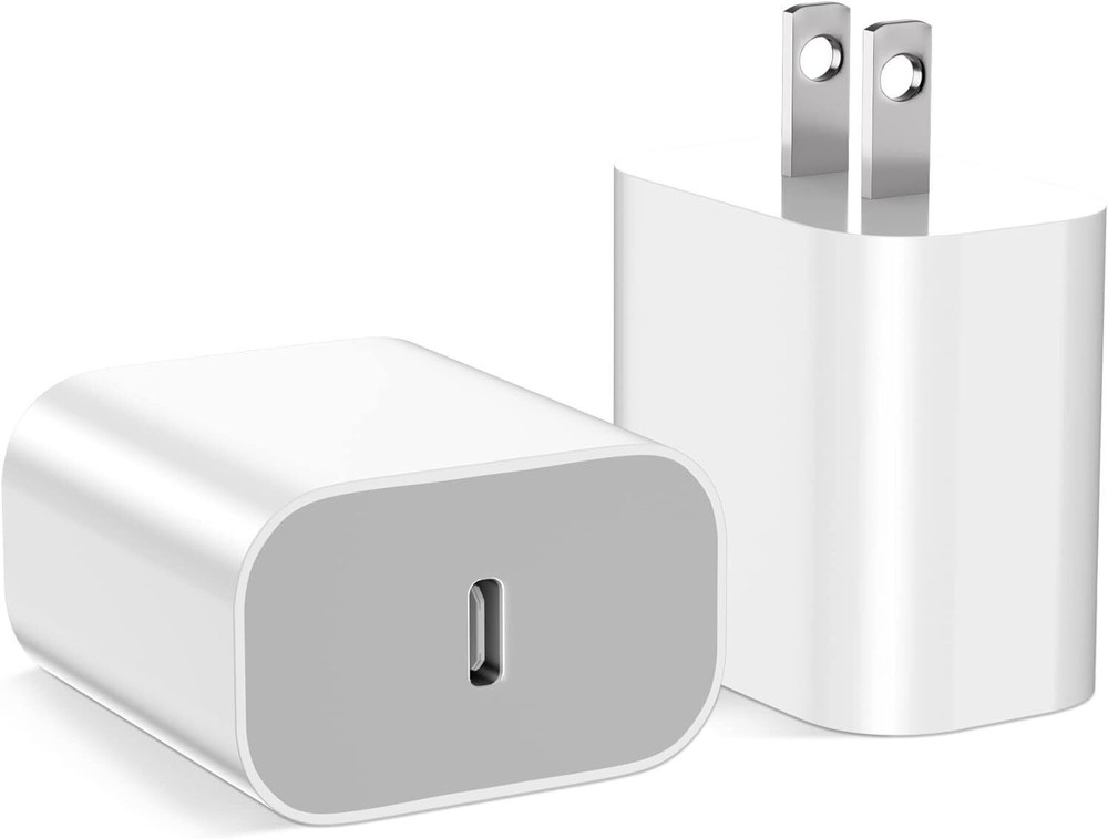 2-PACK USB-C Fast Charger Block, Wall Charging Power Adapter for Android iPhone