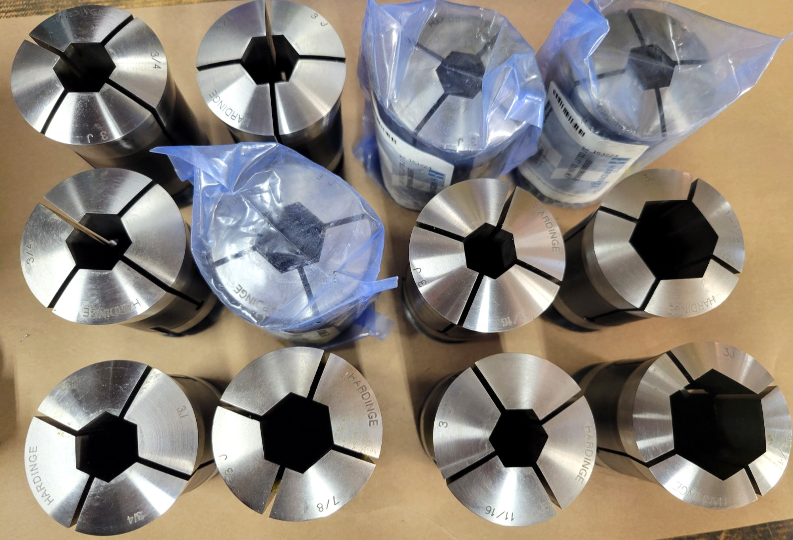 HARDINGE 3J HEX COLLETS W/ INTERNAL THREADS