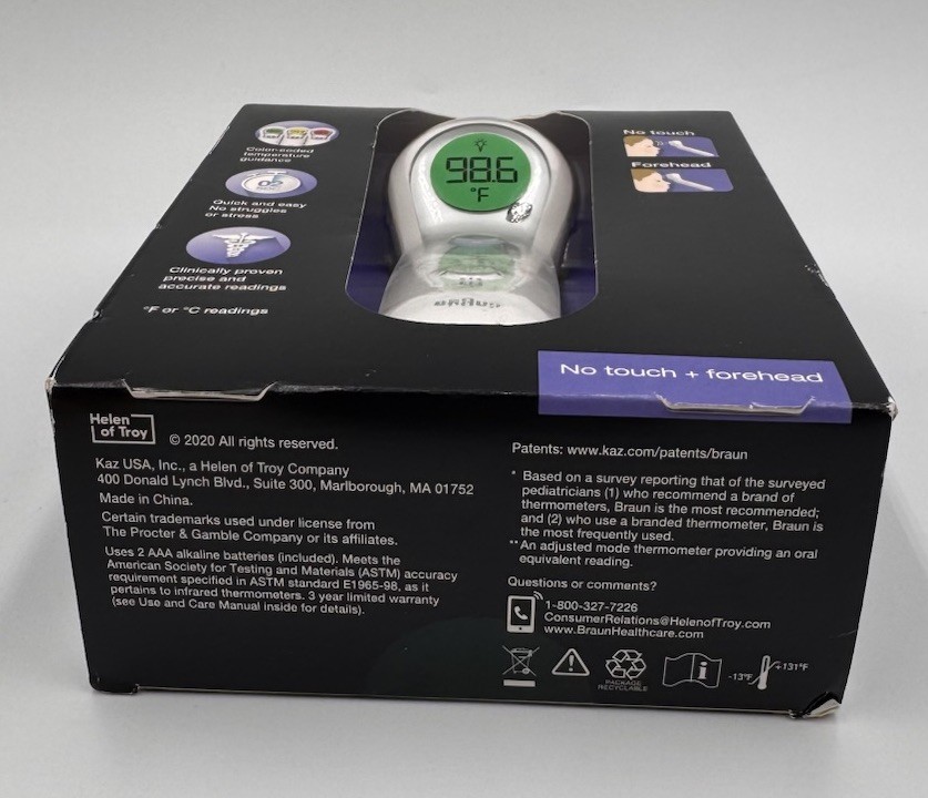 New Braun No Touch + Forehead Thermometer Color Coded Temp NTF 3000 Guide Sealed