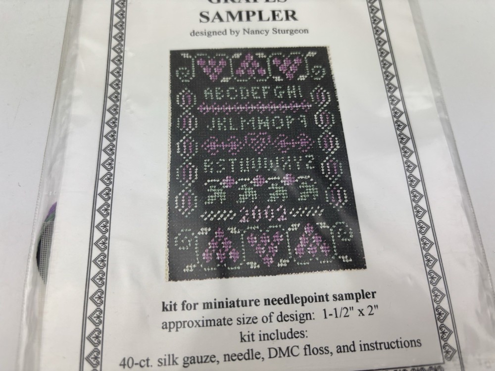 Threads Through Time The Grapes Sampler Needlepoint Pattern Kit 6S