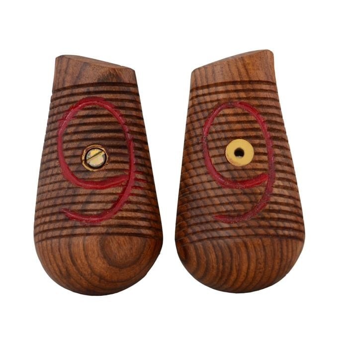 German Mauser C96 Wood Grips - Red 9 - Reproduction