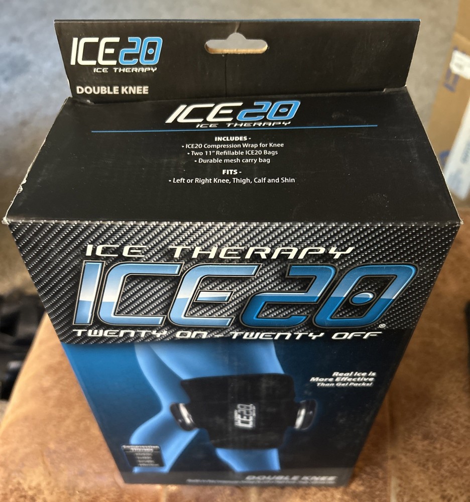 NEW - ICE20 Double Knee ICE Therapy Compression Wrap - FREESHIP
