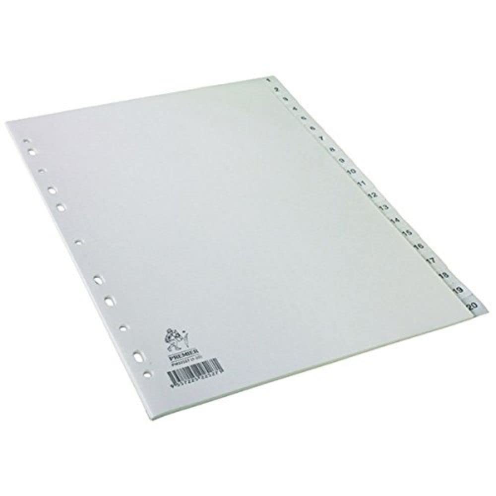 Whitebox WX01356 A4 Polypropylene Index - White