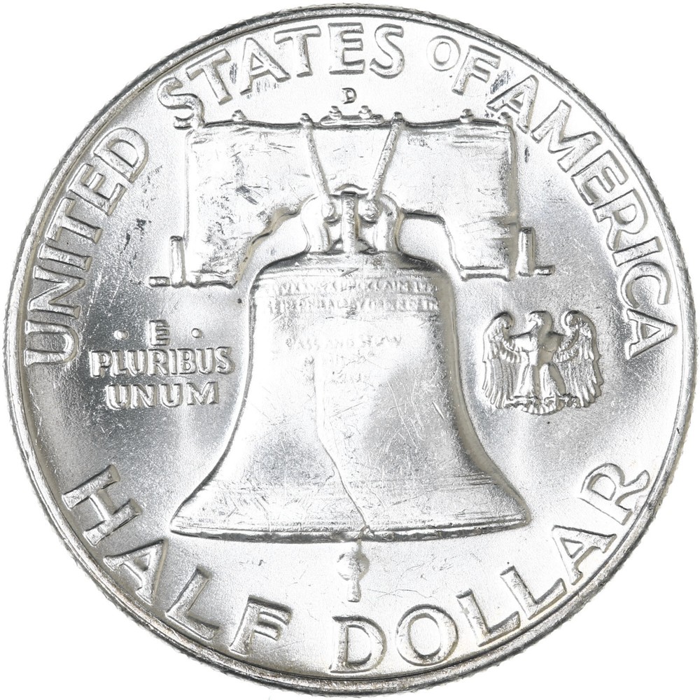 1958 D Franklin Half Dollar 90% Silver BU