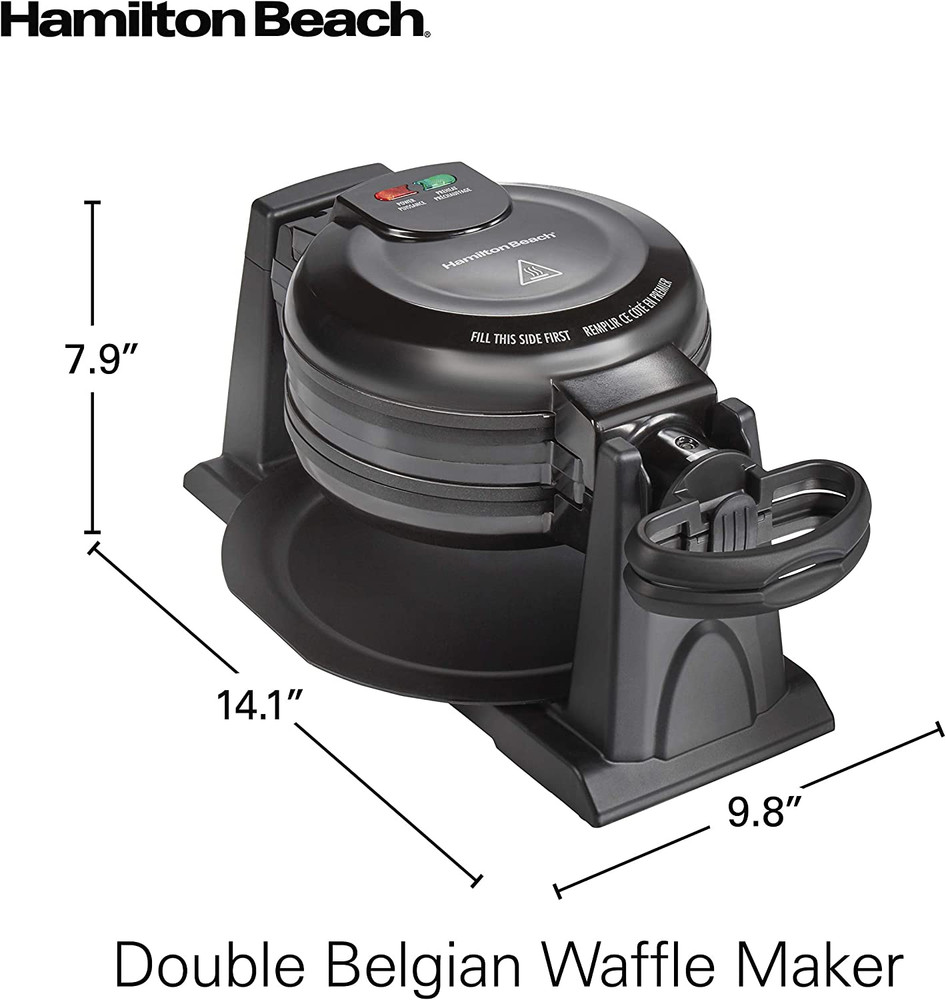 Nonstick Belgian Waffle Maker Double Flip Removable Plate Electric Baker Machine