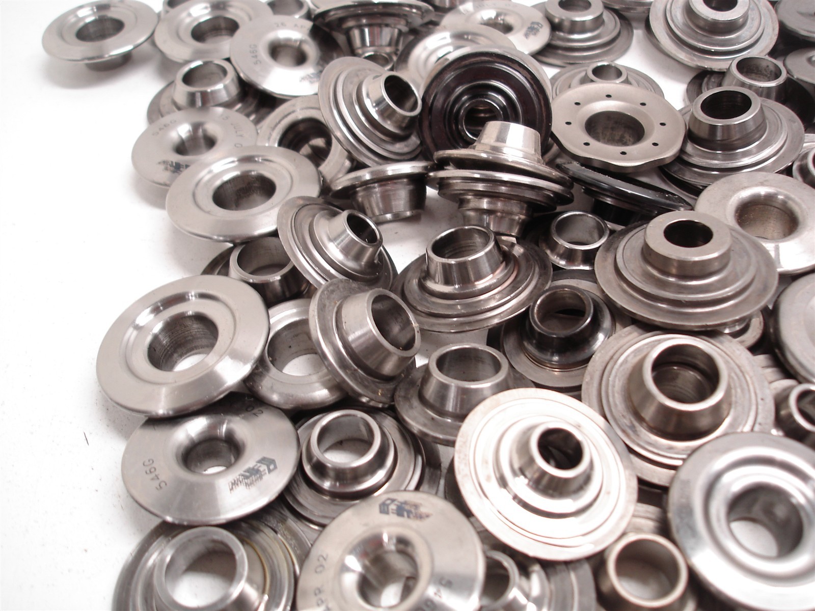 BULK 219 pcs NASCAR TITANIUM VALVE SPRING RETAINERS TOP LOCK / SUPER 7° DEL WEST