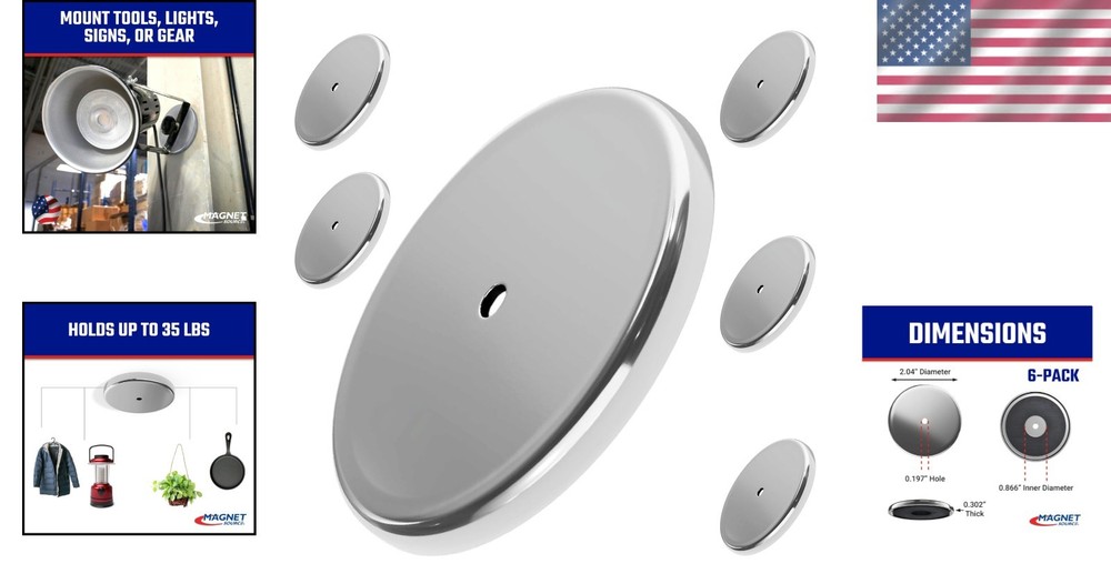Ceramic Round Base Magnet Pack - Heavy-Duty Strong Magnets - 35 lb Pull Each - f