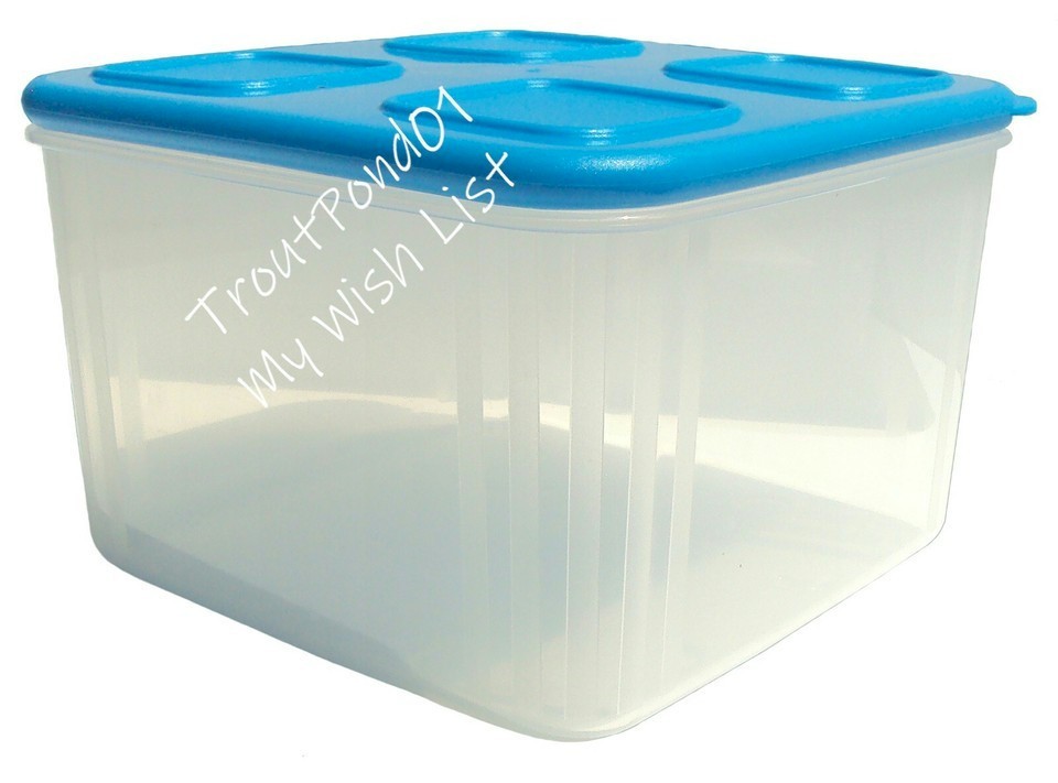 Tupperware ClearMates Clear Mates Square Modular Storage Container 6 3/4c Blue
