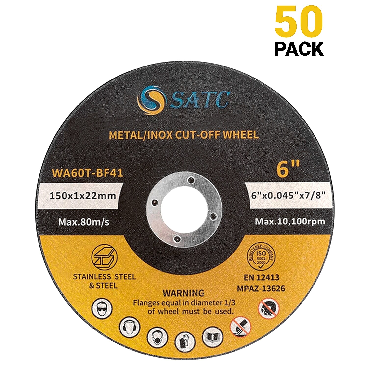 50 Pack 6 inch Cut-Off Wheels Angle Grinder Stainless Steel & Metal Cutting Disc
