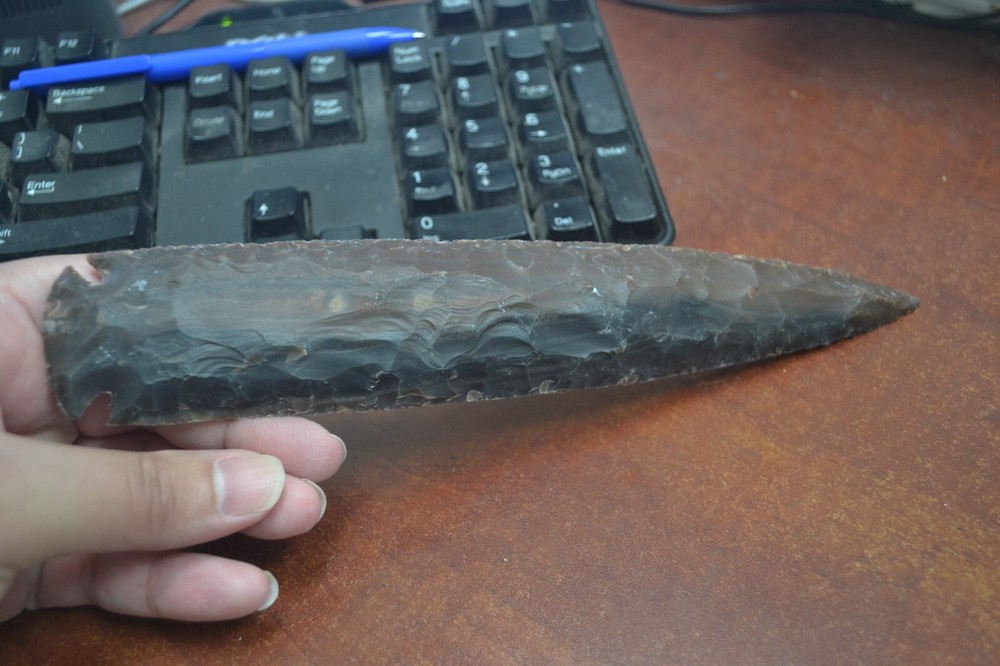 AGATE STONE SPEARHEAD ARROWHEAD POINT MEDIEVAL 9" - 9 1/2"