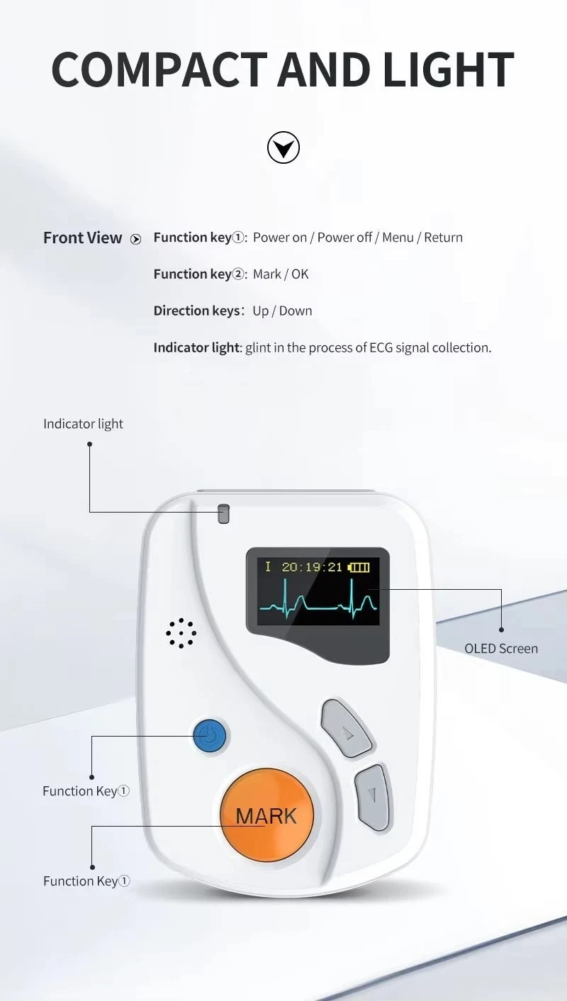 New 12 Channels ECG Holter 48Hour Recorder Dynamic EKG Monitor System TLC6000