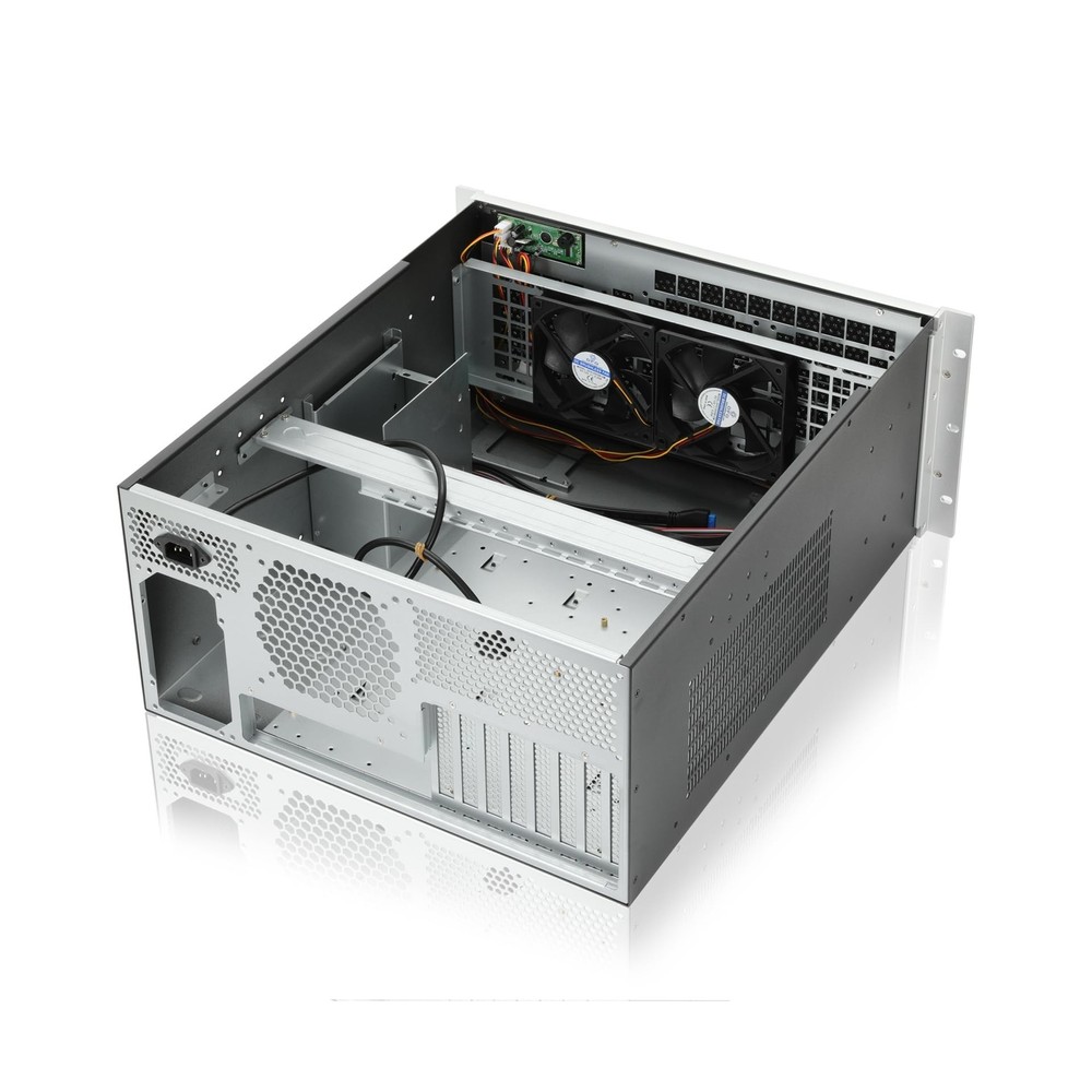 RackChoice 5U rackmount Server Chassis Silver Color Support Liquid Cooling Co...