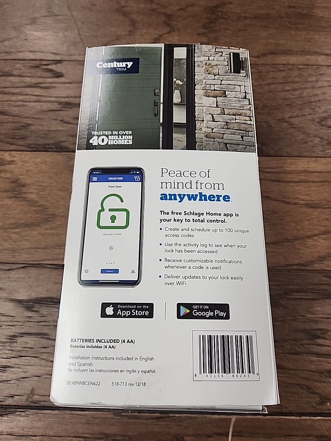 Schlage BE489WBVCEN622 Encode Smart Wifi Deadbolt Matte Black Brand New Sealed