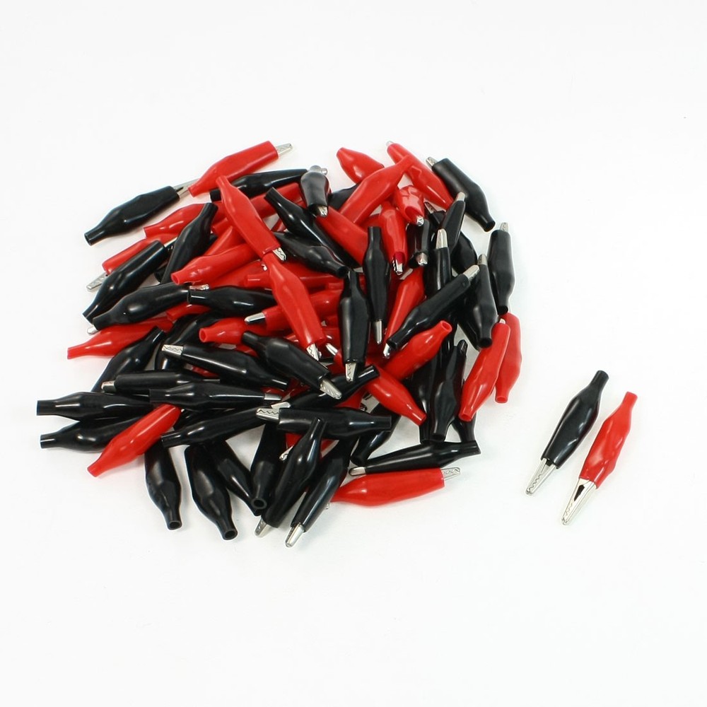 100 Pcs 30mm Metal Alligator Test Clips Testing Probe