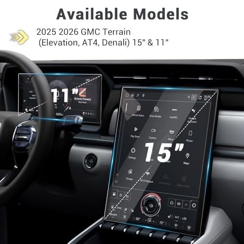 2025 2026 GMC Terrain Screen Protector Set for 2025 2026 GMC Terrain