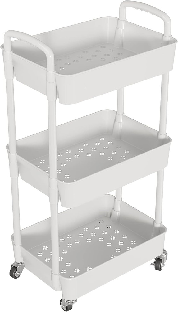 3-Tier Rolling Cart with Wheels,Multifunction Utility Storage Carts